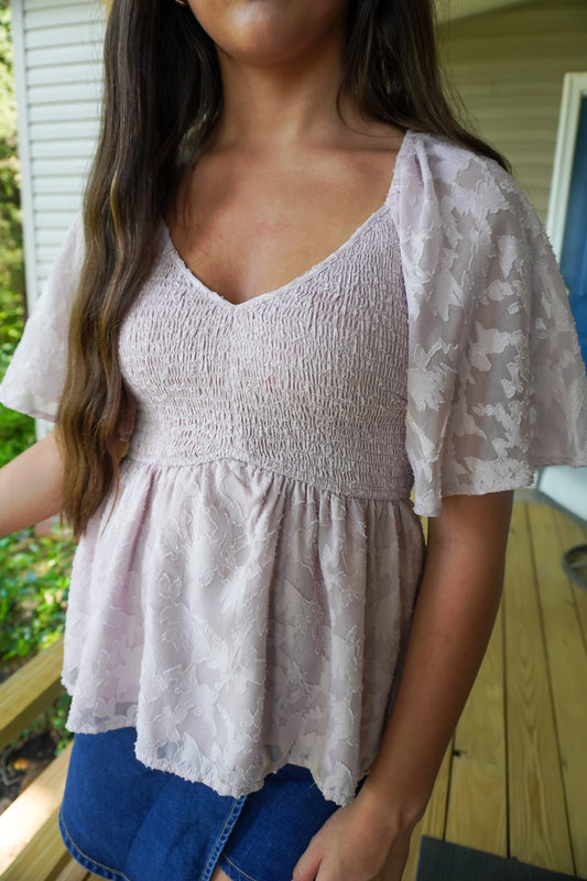 Graceful Bloom Smocked Top