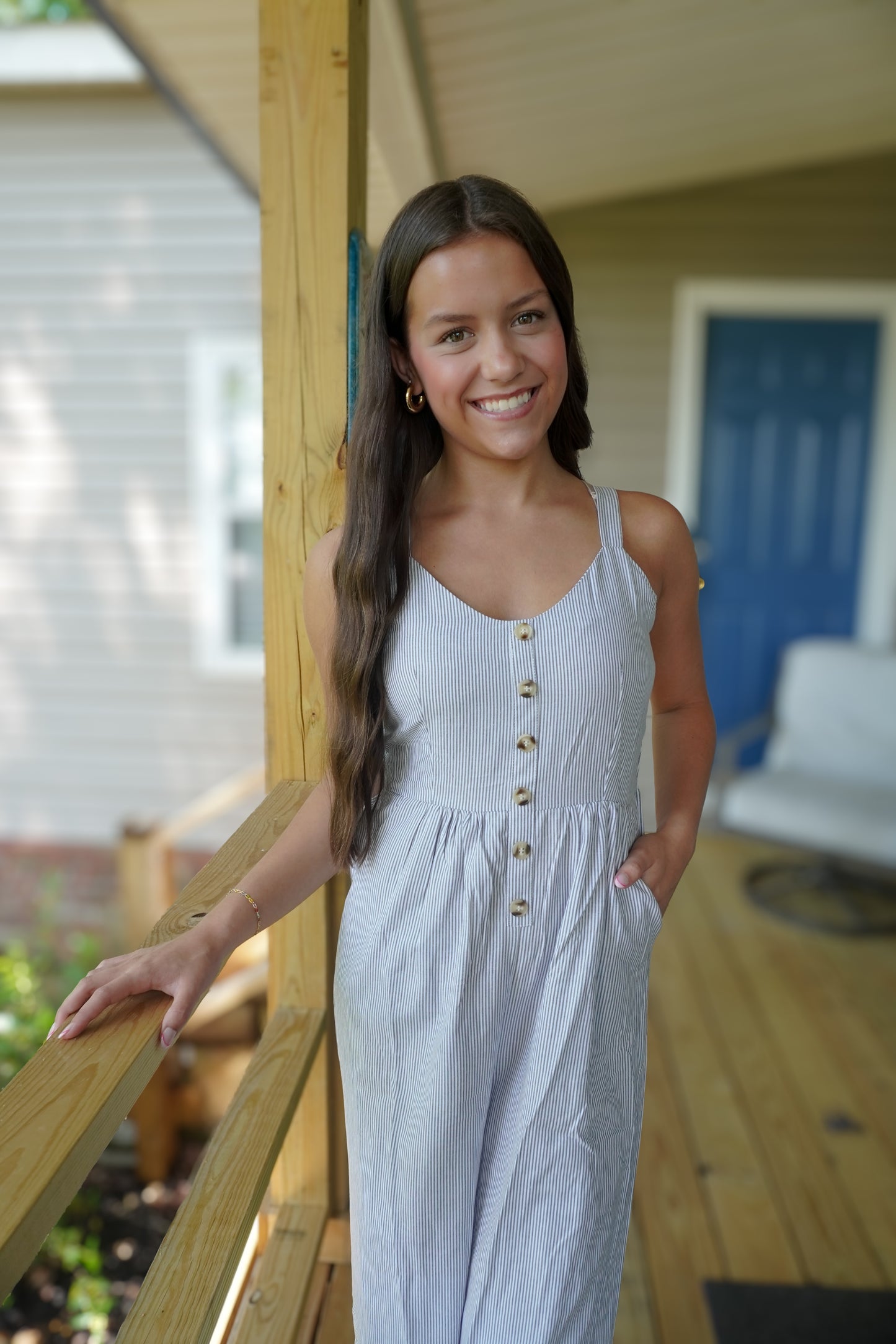Everyday Ease Striped Jumpsuit