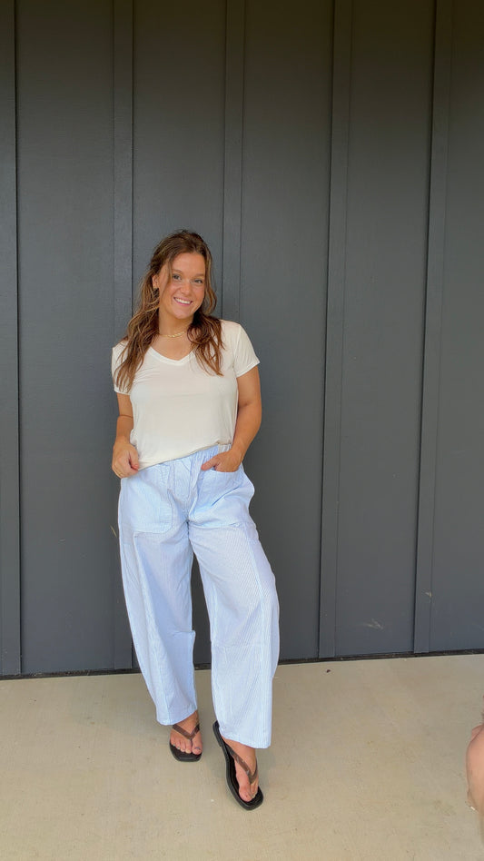 Bluebell Stripe Barrel Pants
