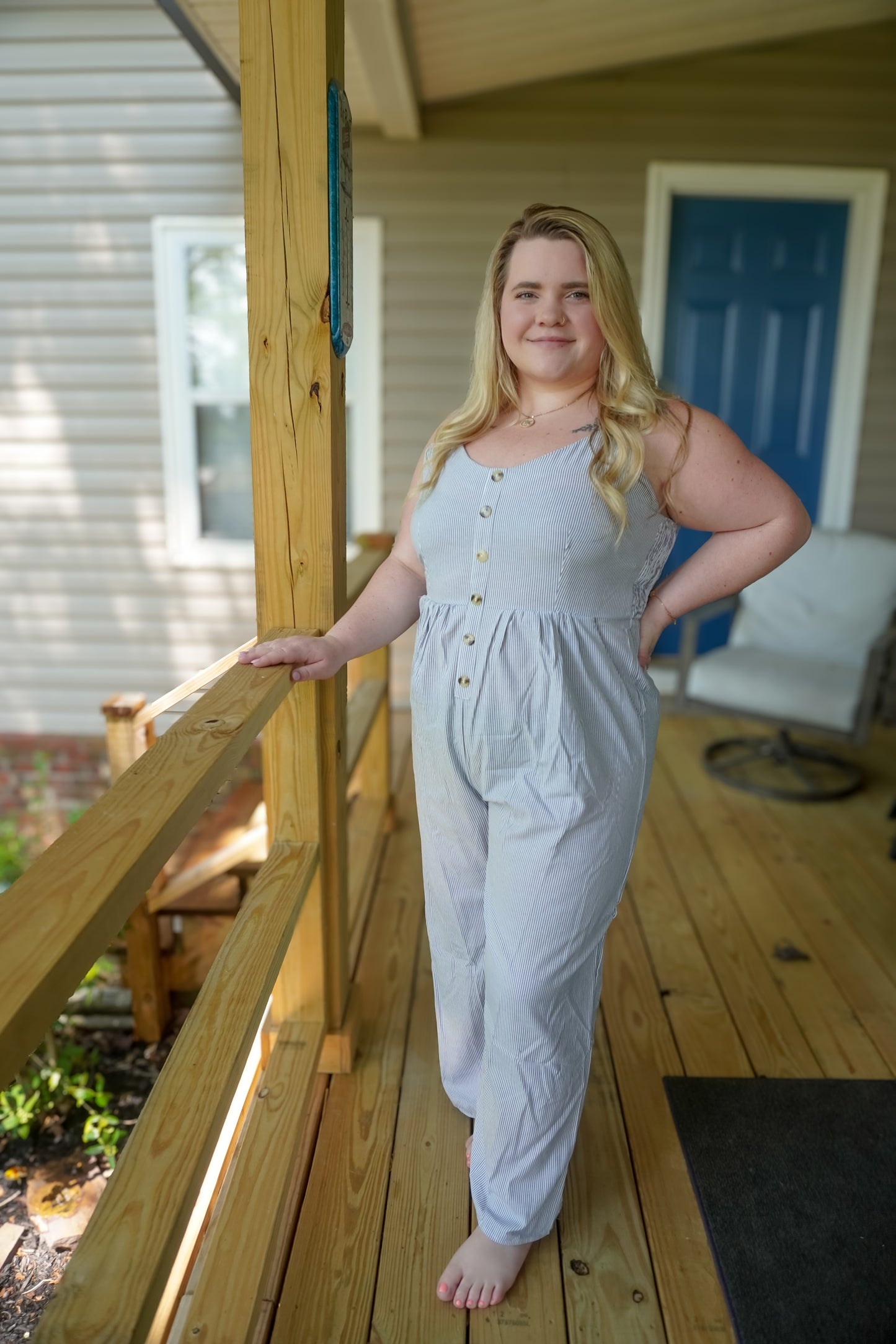 Everyday Ease Striped Jumpsuit