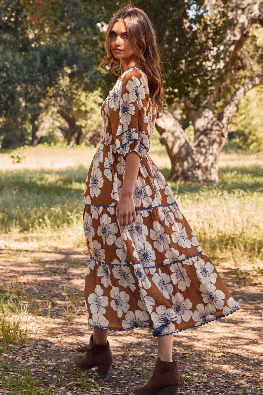 Autumn Wildflower Midi Dress | Curvy