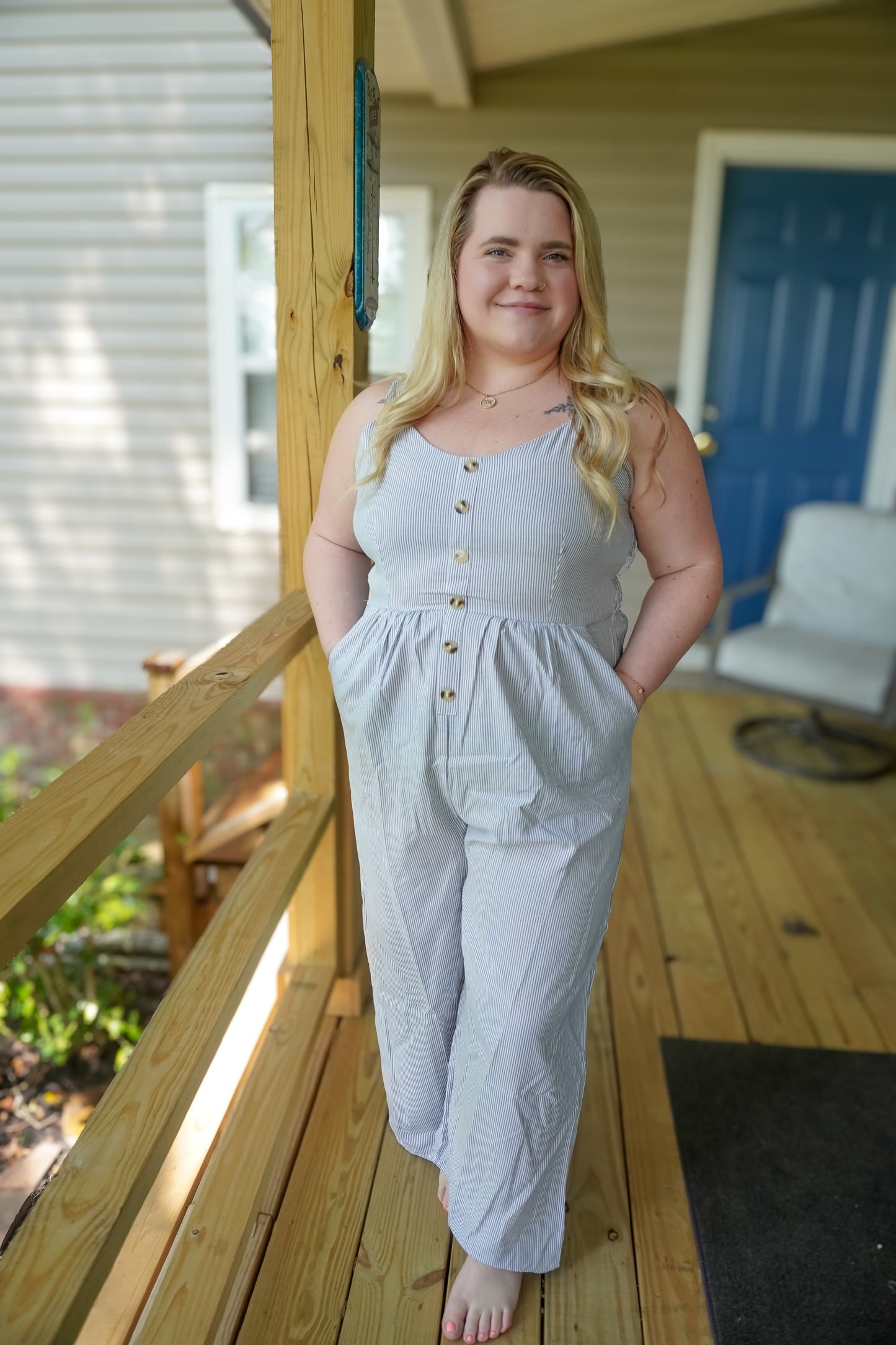 Everyday Ease Striped Jumpsuit