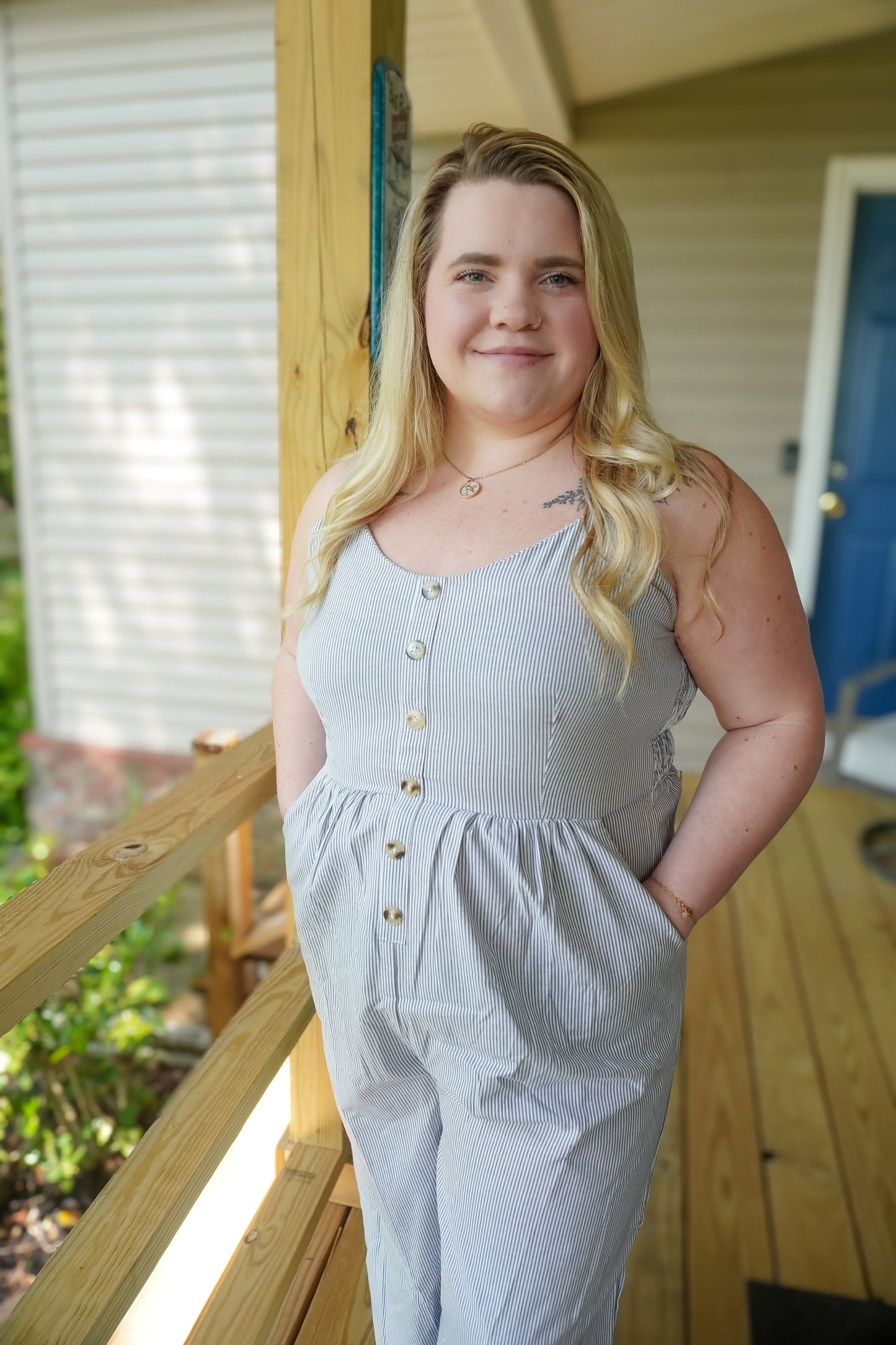 Everyday Ease Striped Jumpsuit