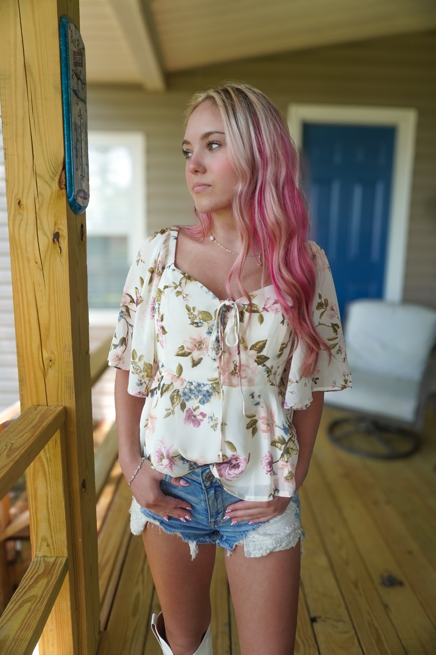 Front Porch Florals Blouse