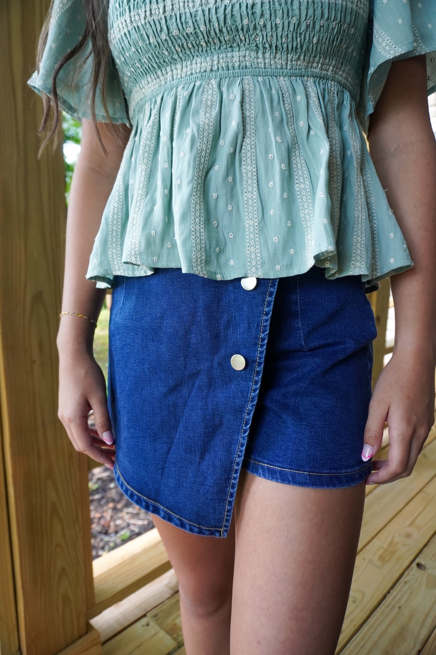 The Darling Denim Wrap Skort