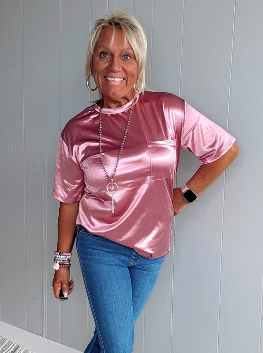 Blush Boss Satin Tee