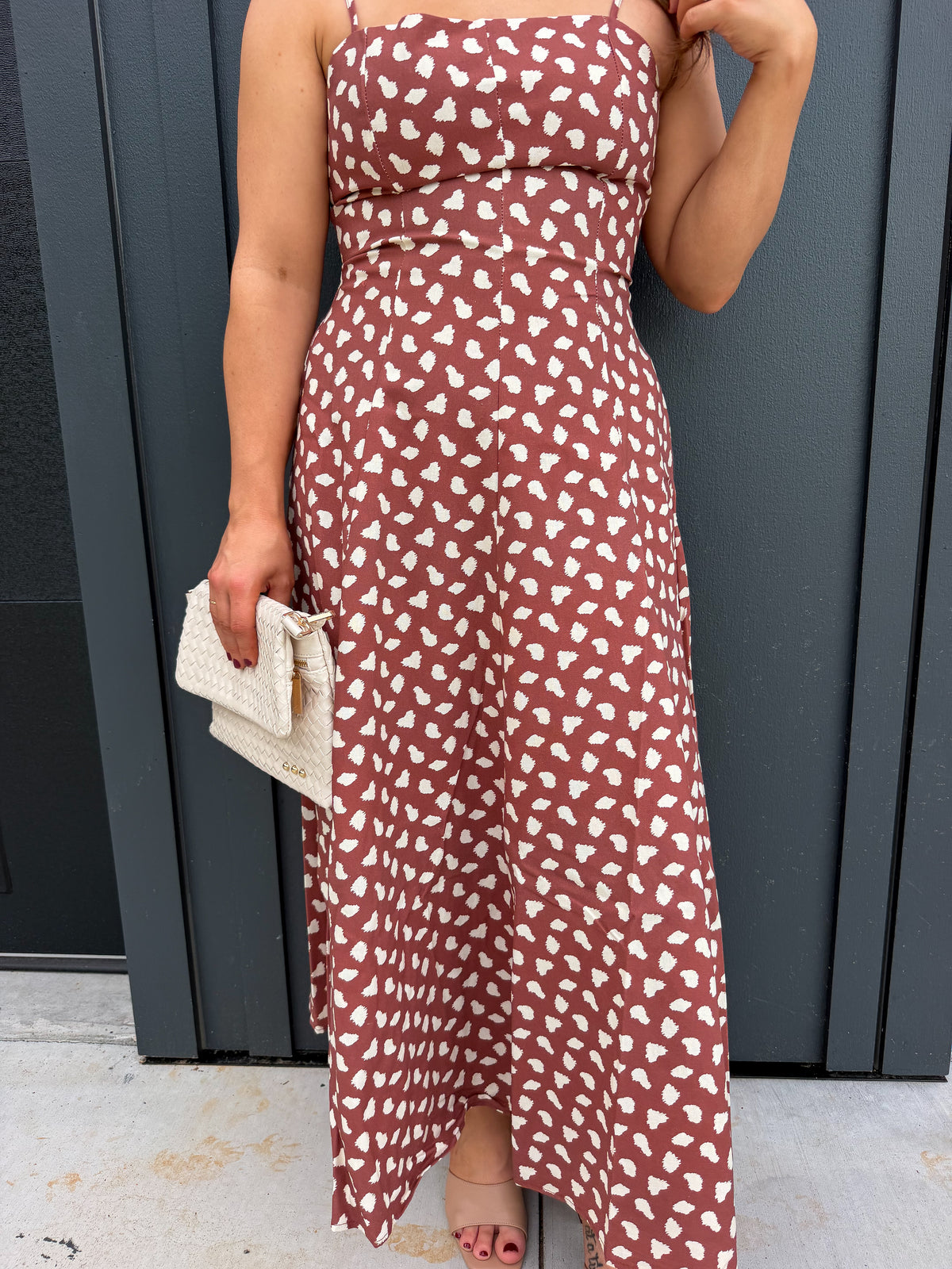 The Rust Print Midi Dress