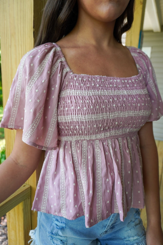 The Sweet Breeze Smocked Top