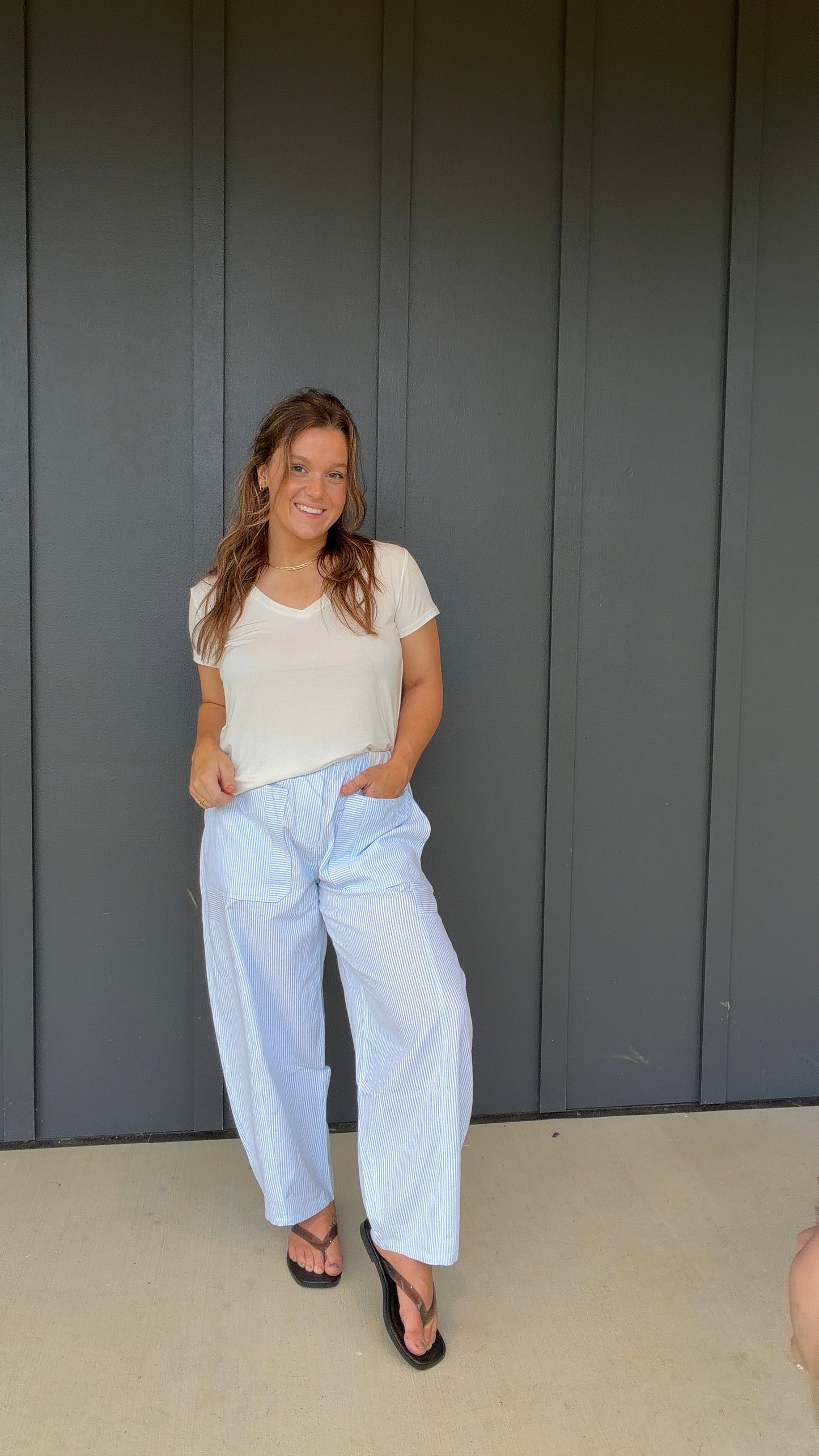 Bluebell Stripe Barrel Pants