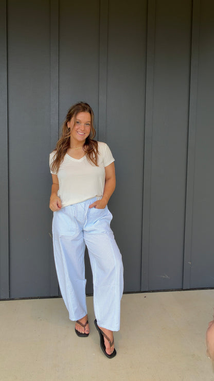 Bluebell Stripe Barrel Pants
