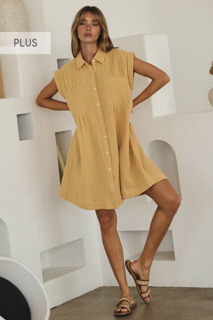 Golden Hour Gauze Dress | Curvy