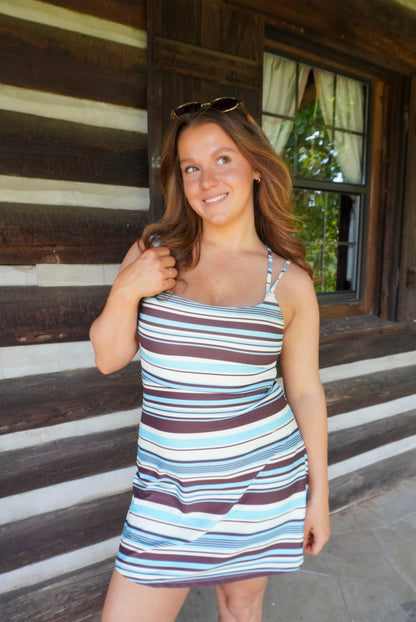 Blue Skies Stripe Active Dress