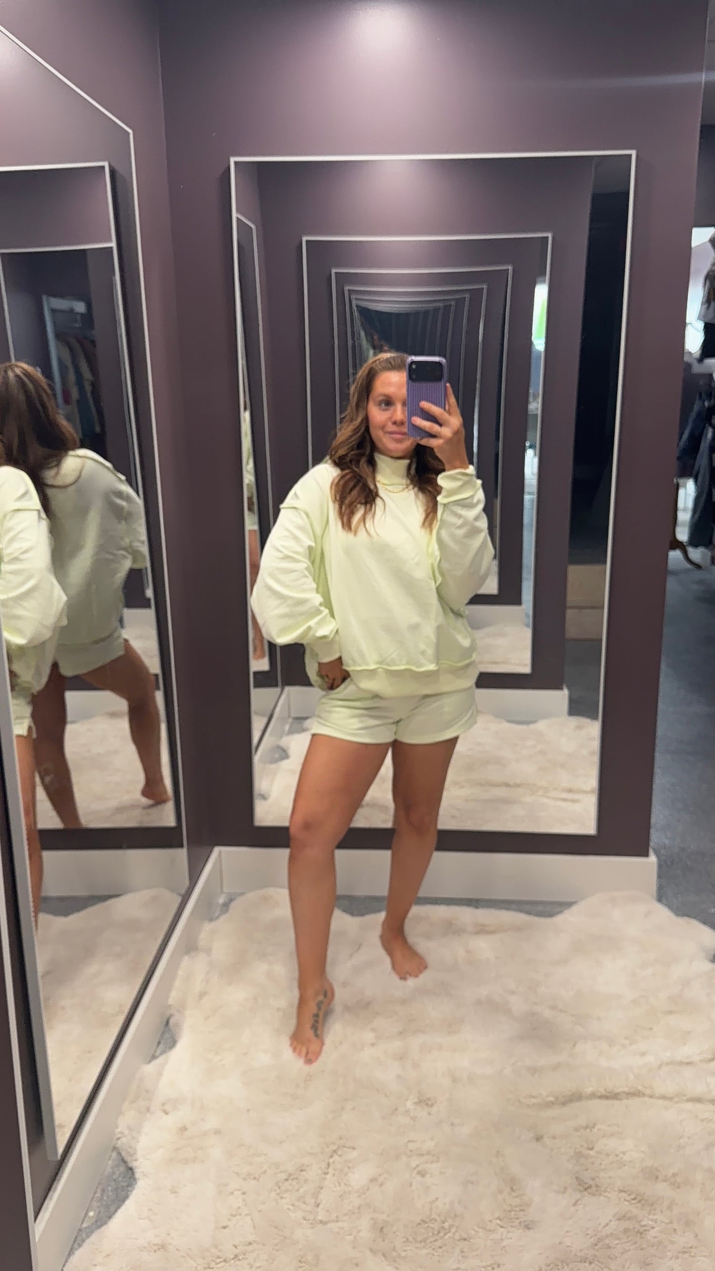Green Highlight Mock Top