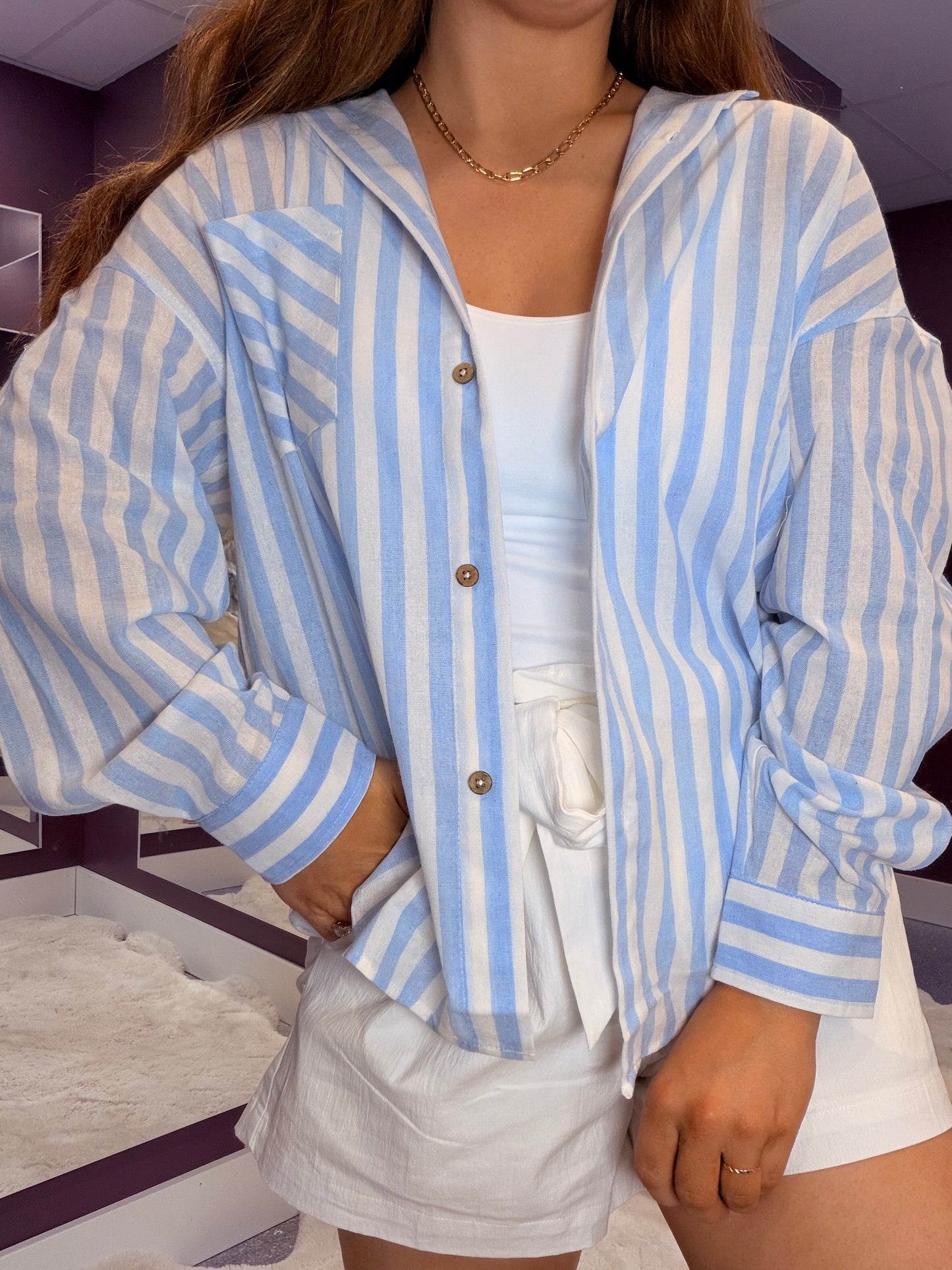 Coastal Morning Stripe Button Down