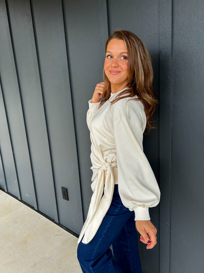 The Cream Side-Tie Sweatshirt