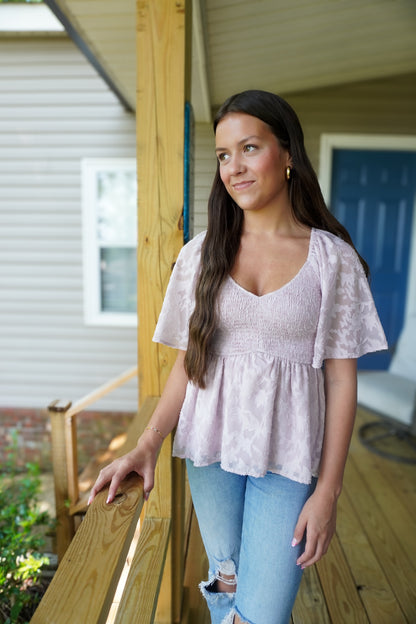 Graceful Bloom Smocked Top