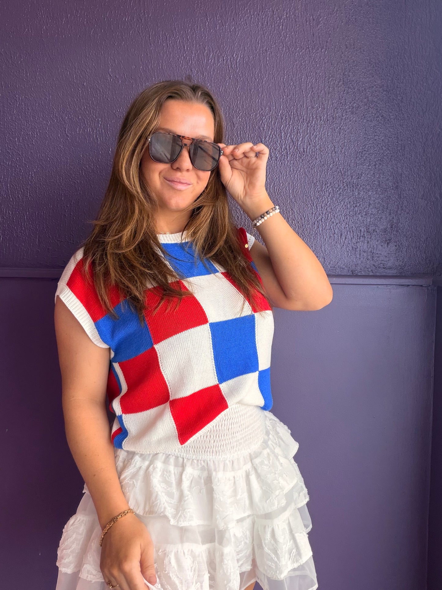 Americana Checkmate Top