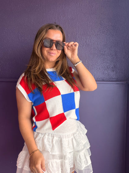 Americana Checkmate Top