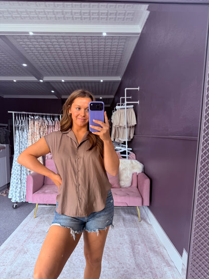 The Soft Structure Button Blouse: Rose