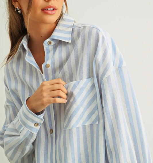 Coastal Morning Stripe Button Down