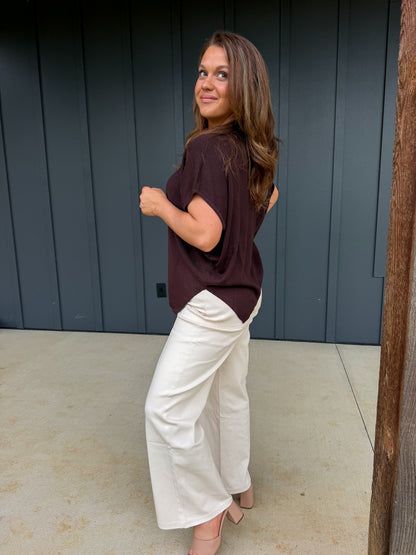 The Chocolate Asymmetric Sweater Top