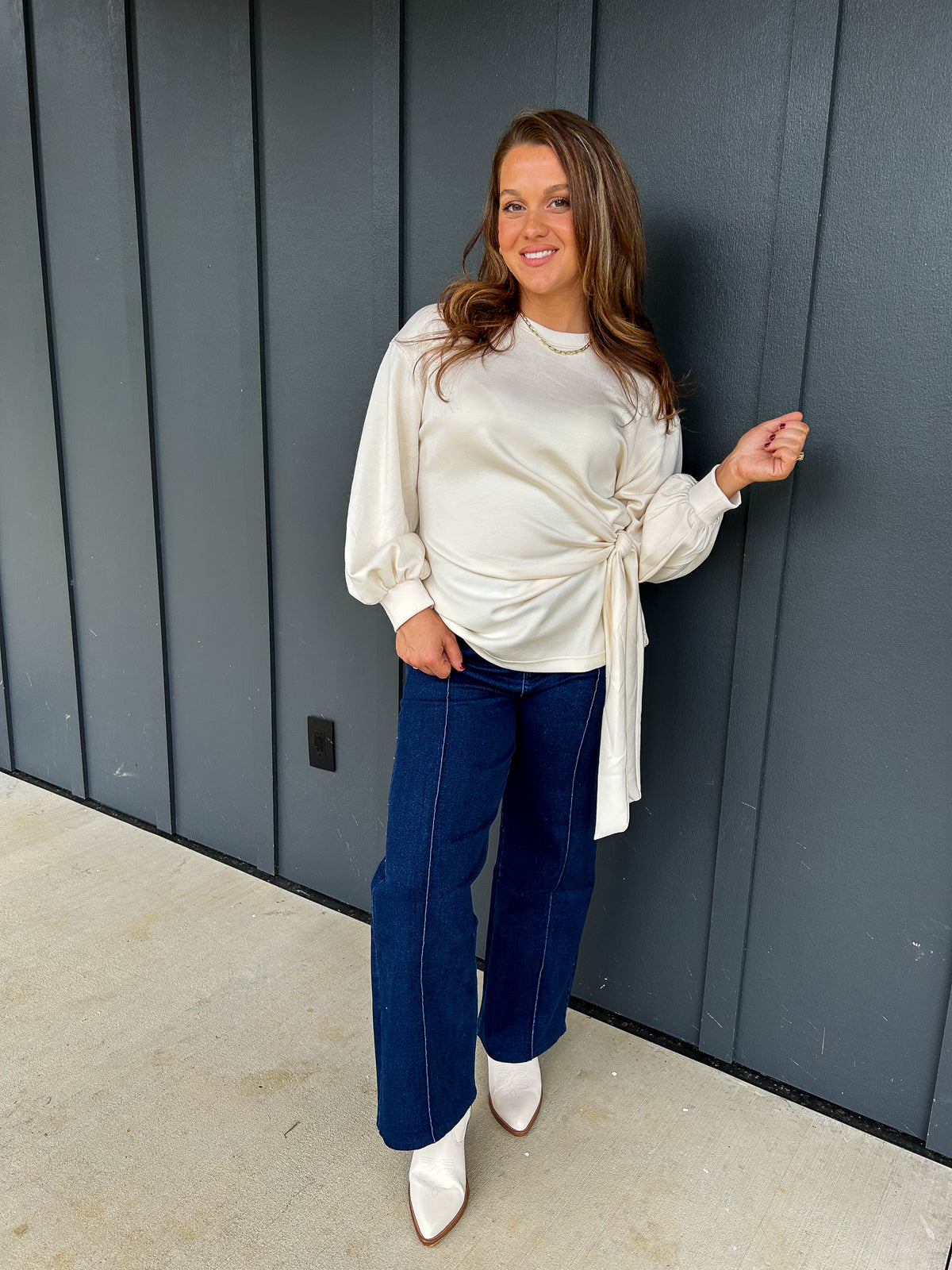The Cream Side-Tie Sweatshirt