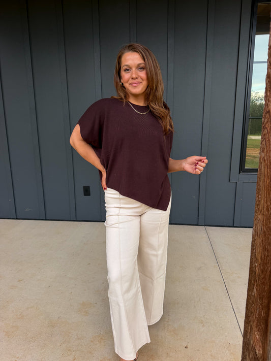 The Chocolate Asymmetric Sweater Top