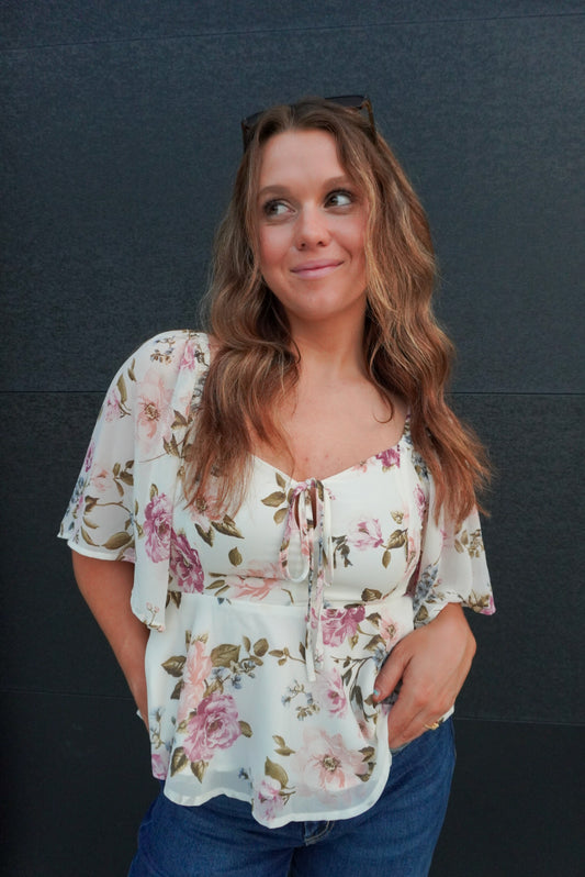 Garden Brunch Peplum Top