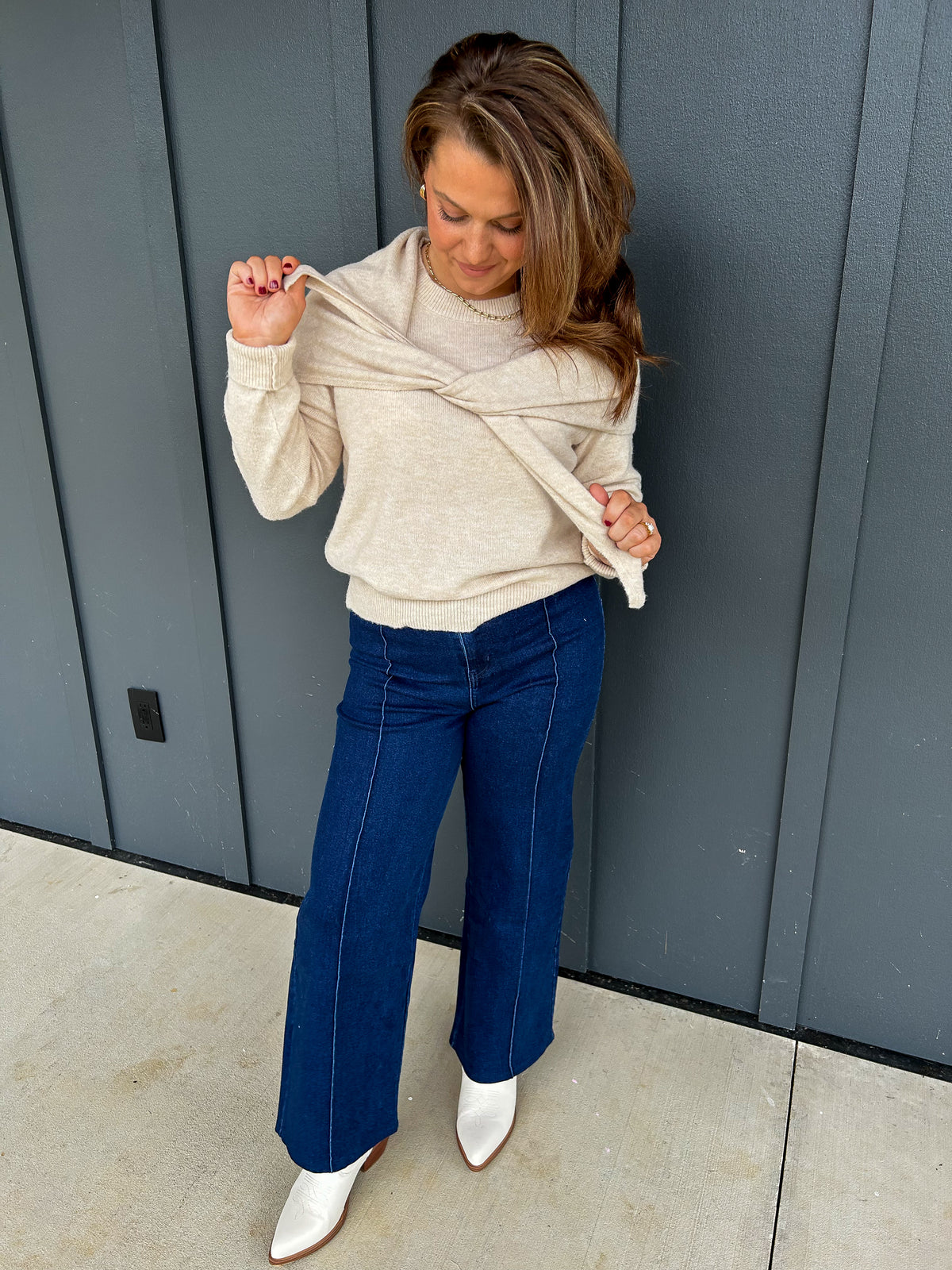 The Oatmeal Wrap Sweater