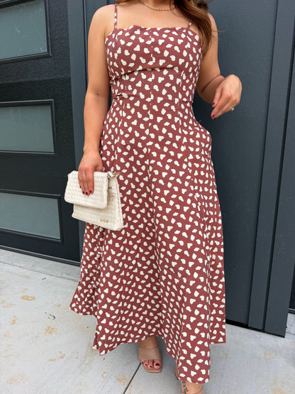 The Rust Print Midi Dress