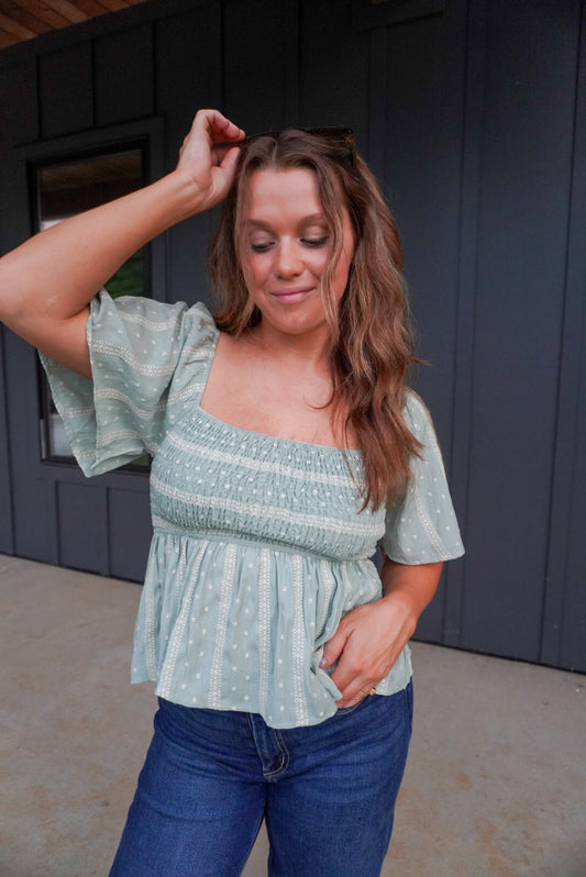 Weekend Plans Smocked Top