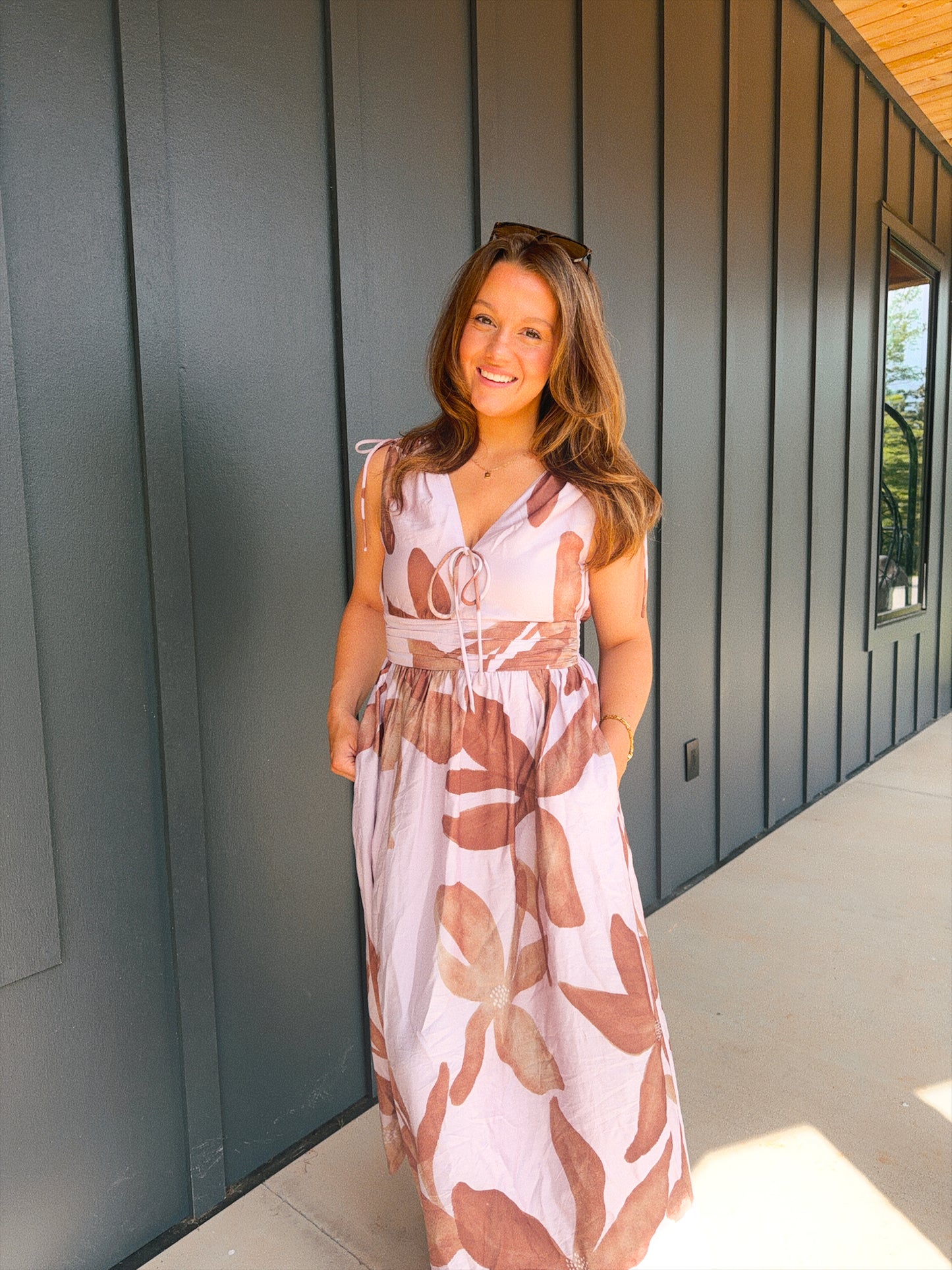 Santorini Floral Midi Dress