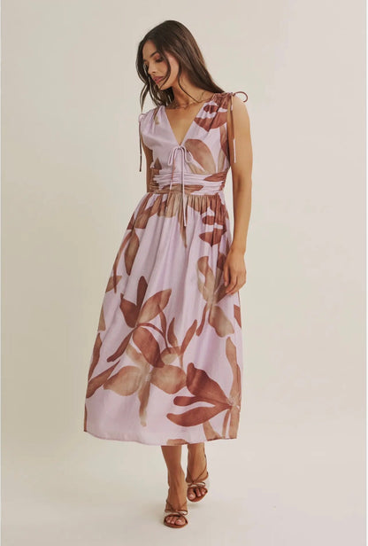 Santorini Floral Midi Dress