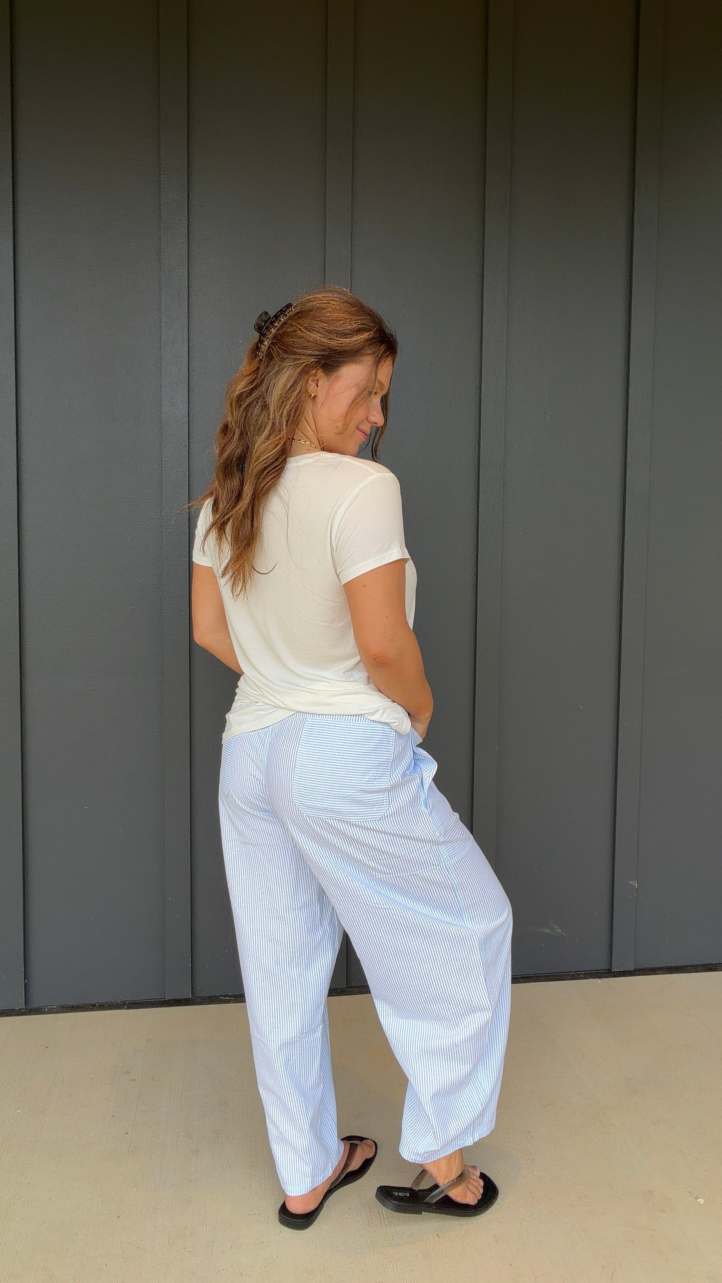 Bluebell Stripe Barrel Pants