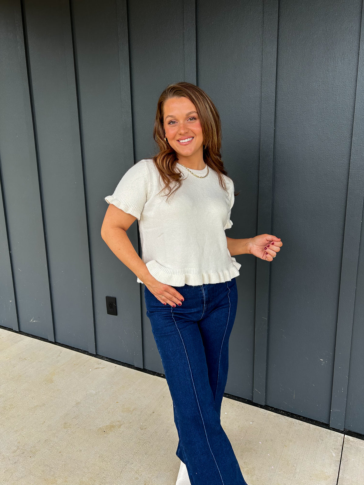 The Little Ruffle Sweater Tee