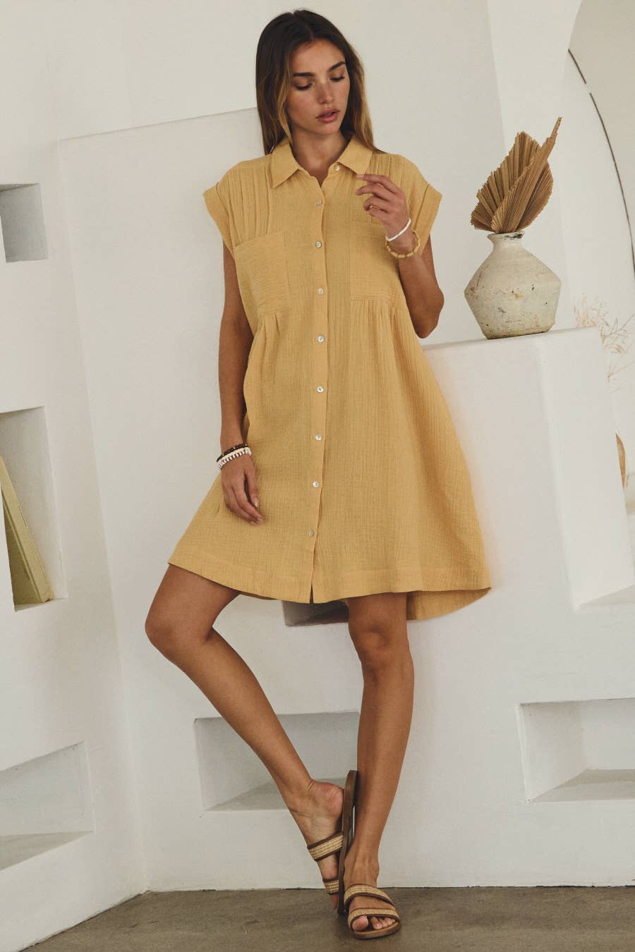 Golden Hour Gauze Dress | Curvy