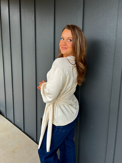 The Cream Side-Tie Sweatshirt