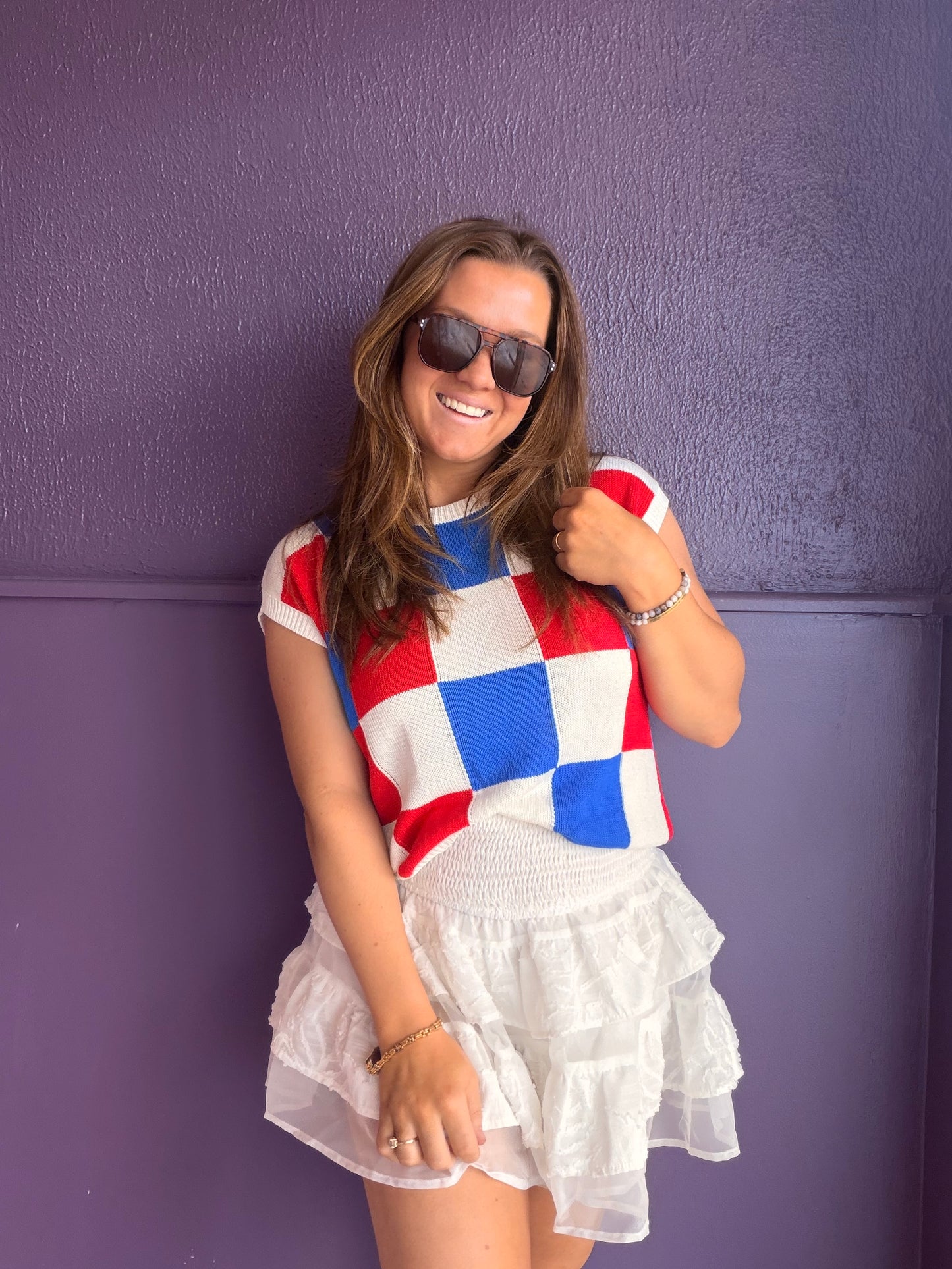 Americana Checkmate Top