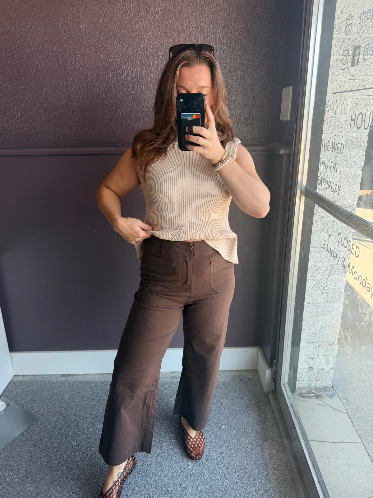 Seasonless Cotton Linen Stretch Straight Leg Ankle Pants