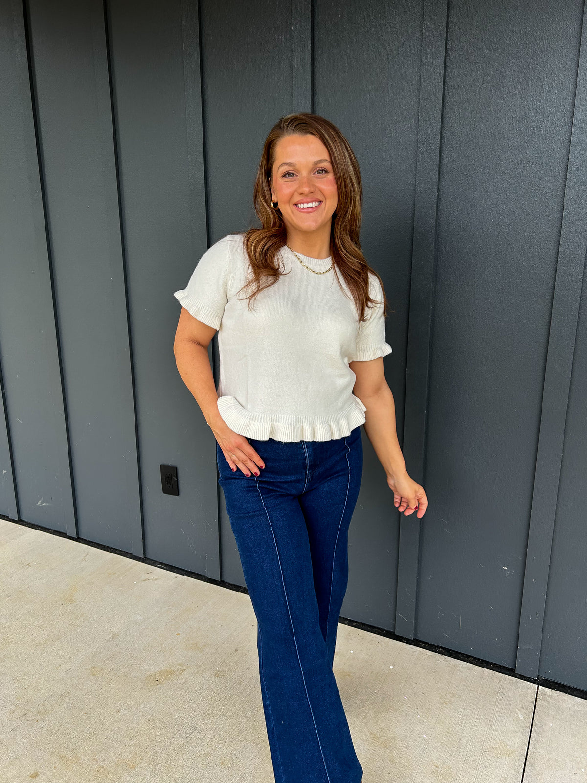 The Little Ruffle Sweater Tee