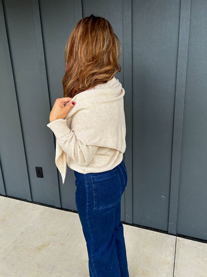 The Oatmeal Wrap Sweater