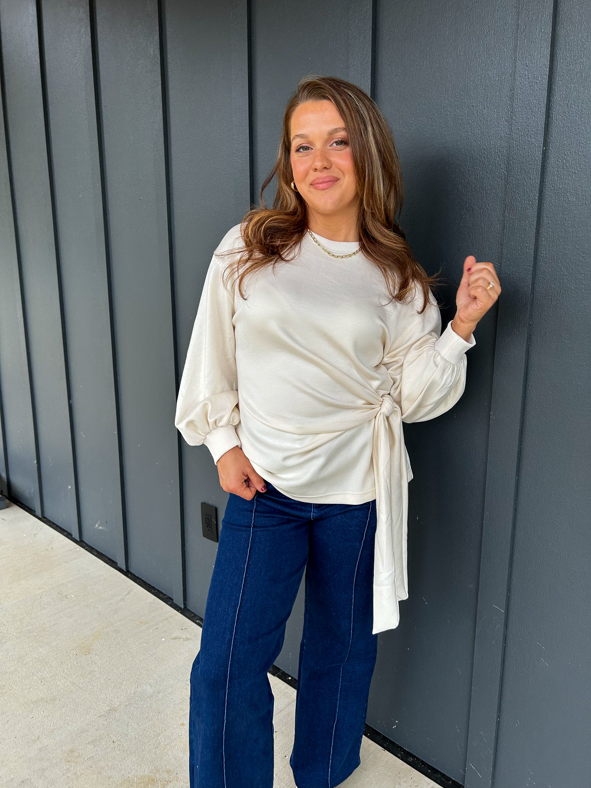 The Cream Side-Tie Sweatshirt