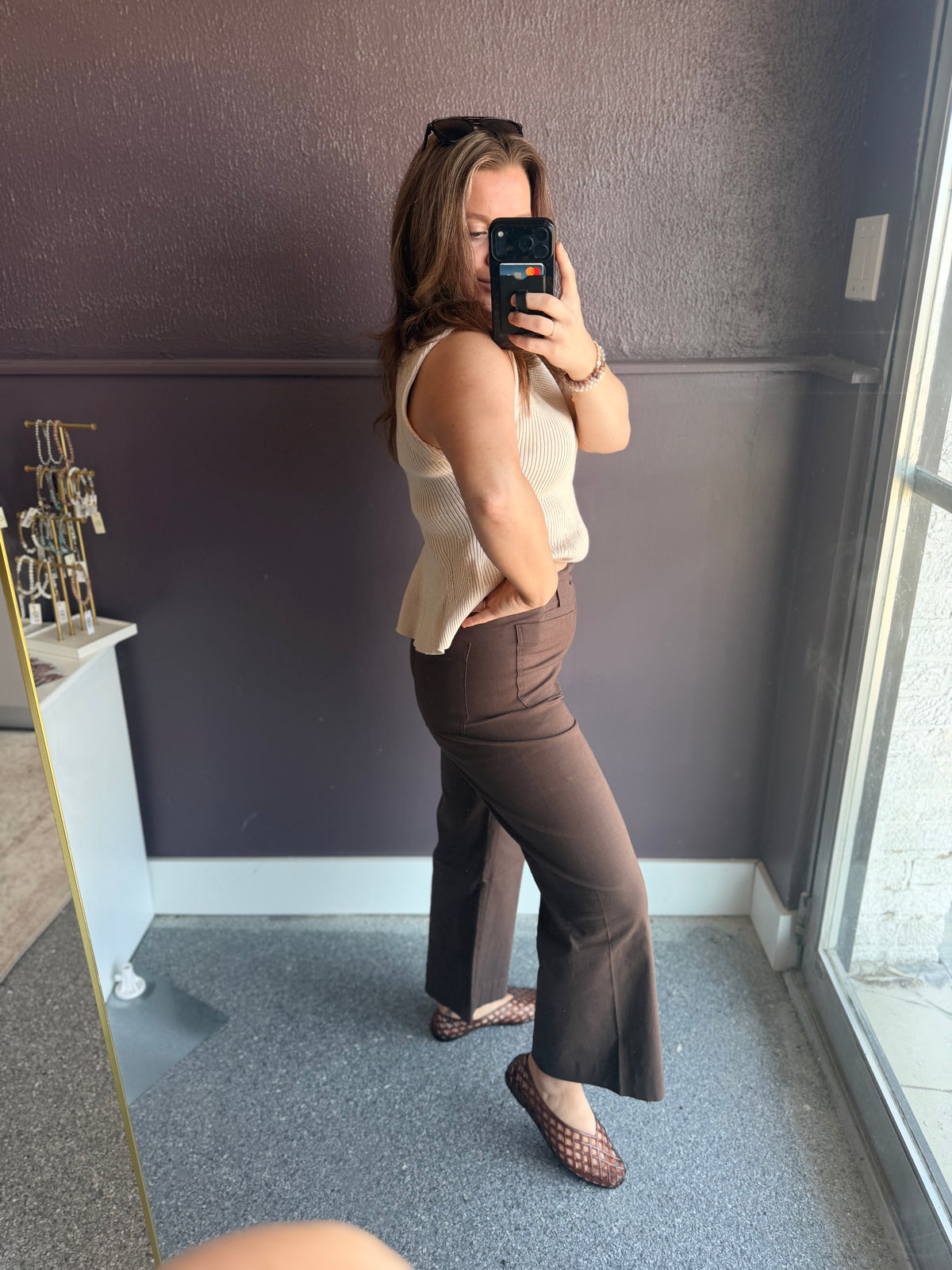 Seasonless Cotton Linen Stretch Straight Leg Ankle Pants
