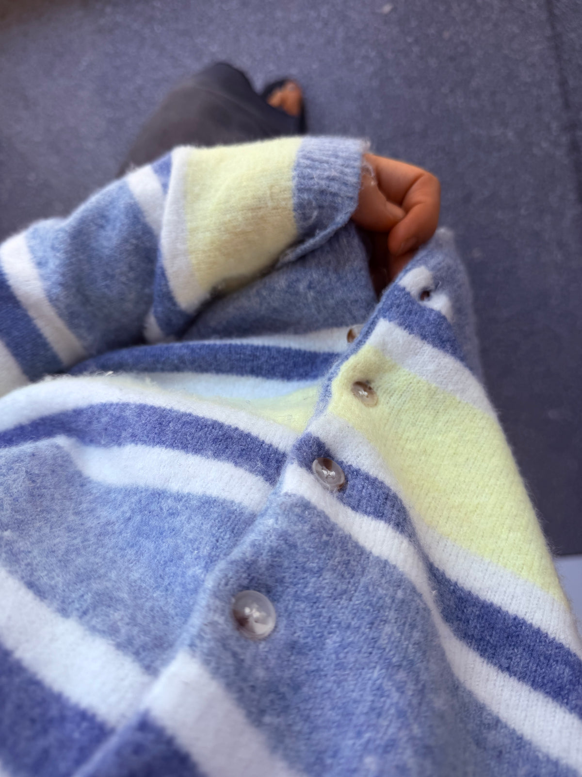 Striped Button Front Cardigan
