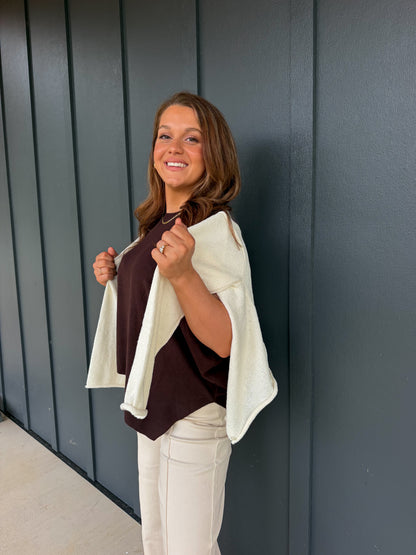 The Chocolate Asymmetric Sweater Top