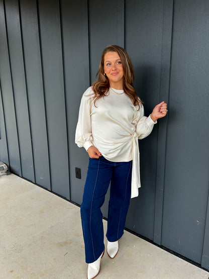 The Cream Side-Tie Sweatshirt