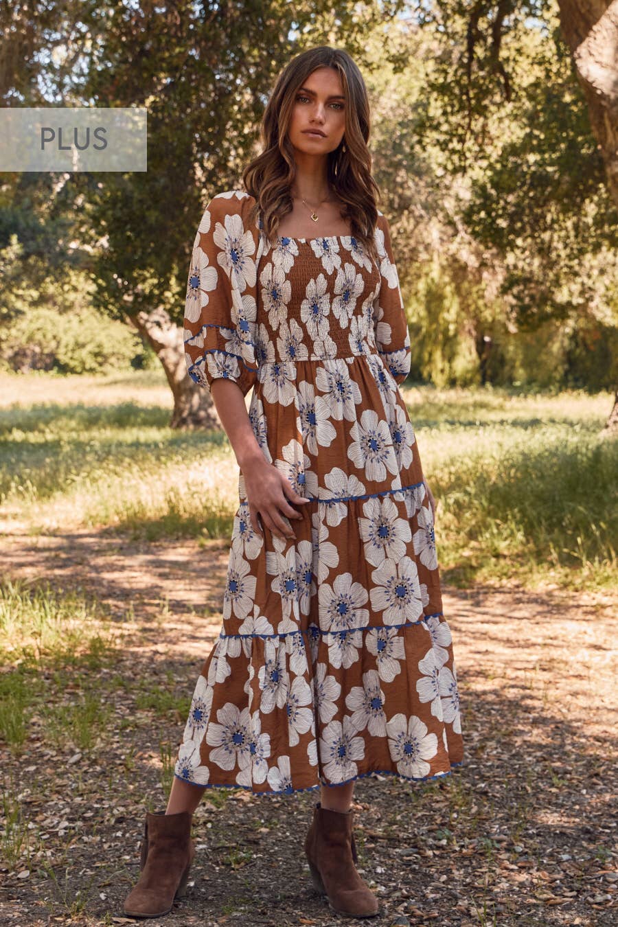 Autumn Wildflower Midi Dress | Curvy
