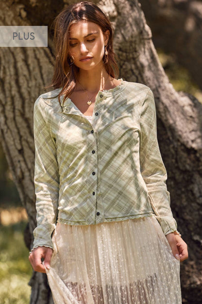 Golden Hour Plaid Shacket | Curvy