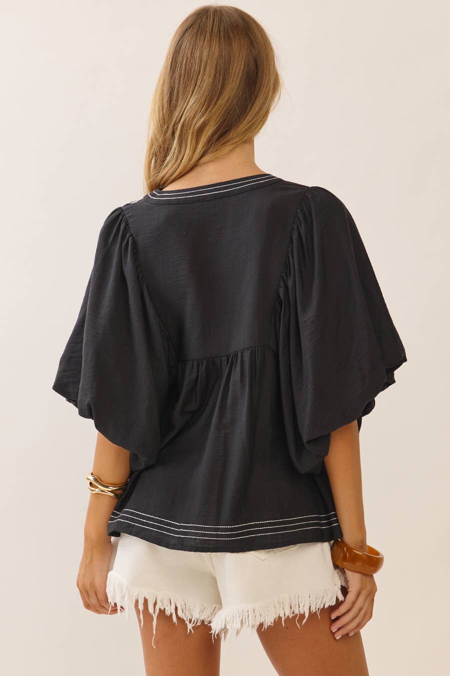 Midnight Bloom Embroidered Top | Curvy